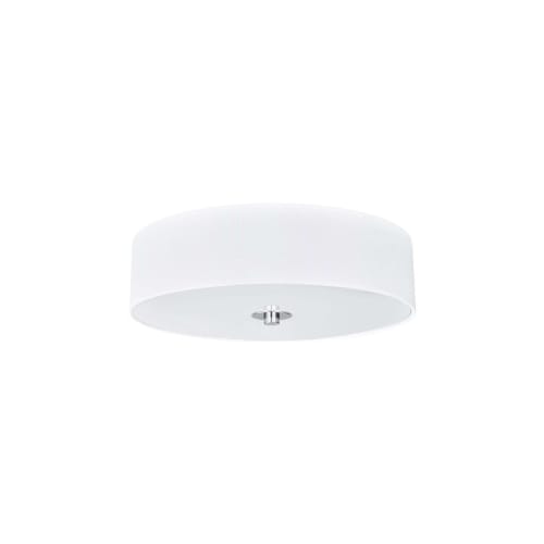Ceiling Drum Light, 14" Dia x 3.5" H, Pure White Linen Shade